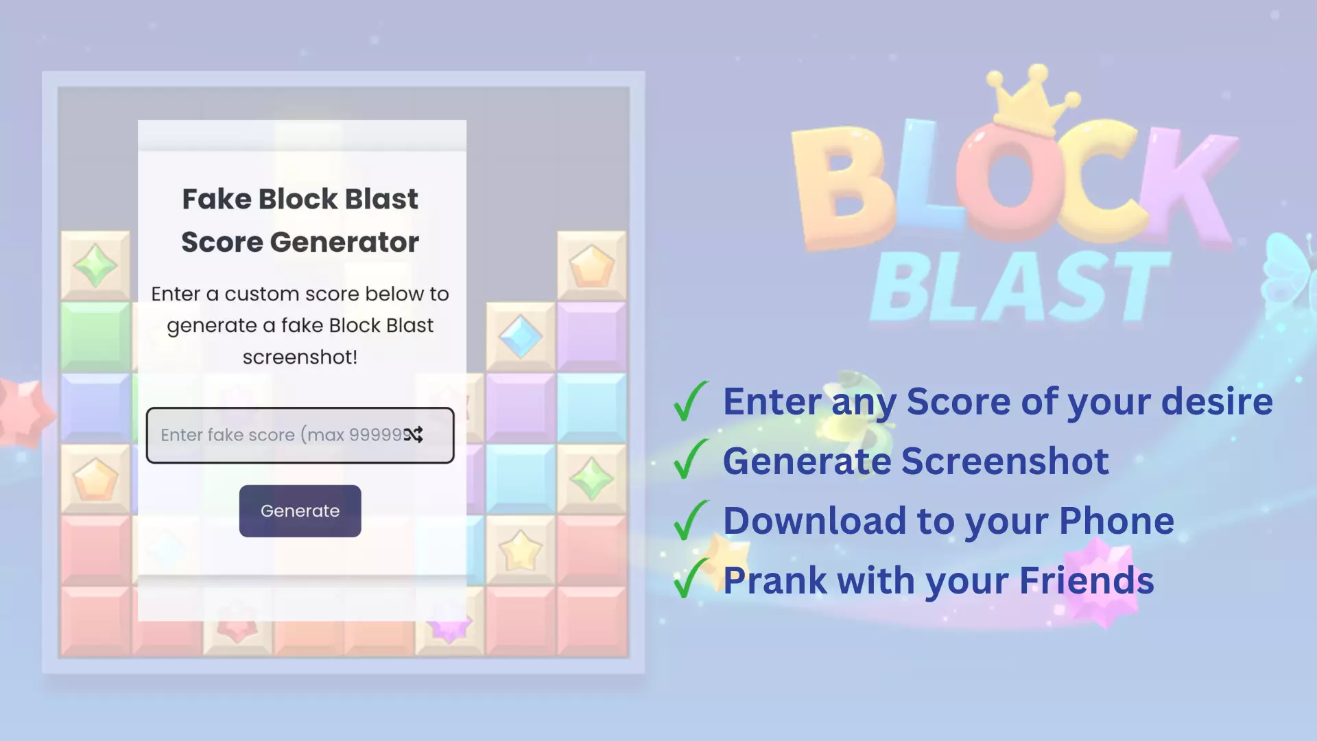 Fake Block Blast Score Generator