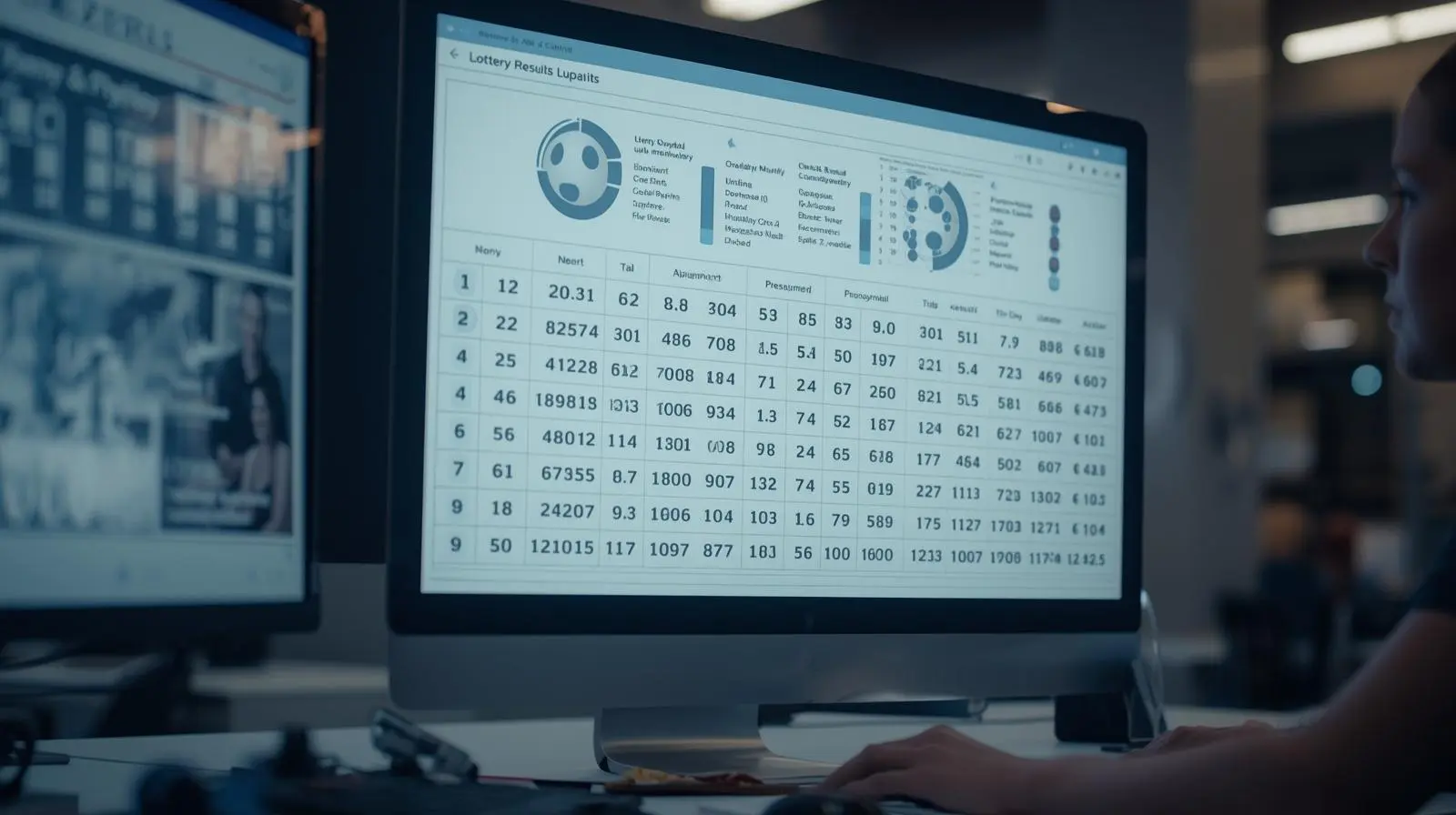 Real time lottery results interface showing numbered draw data